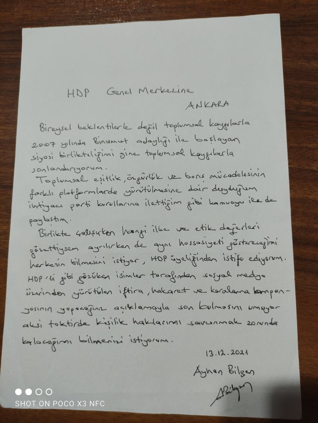 Parti Kuraca N A Klayan Ayhan Bilgen Hdpden Istifa Etti